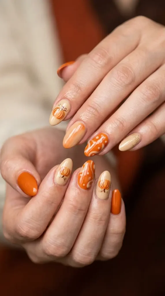 Pumpkin Latte Nails