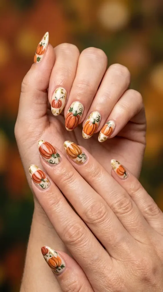 Pumpkin Patch Nail Art