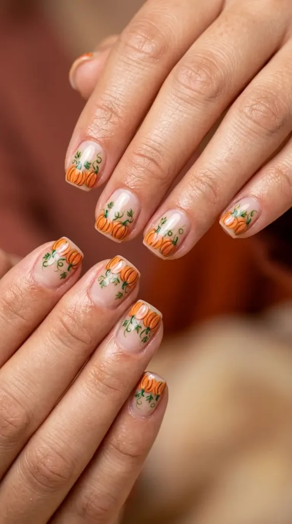 Pumpkin Patch Nail Design