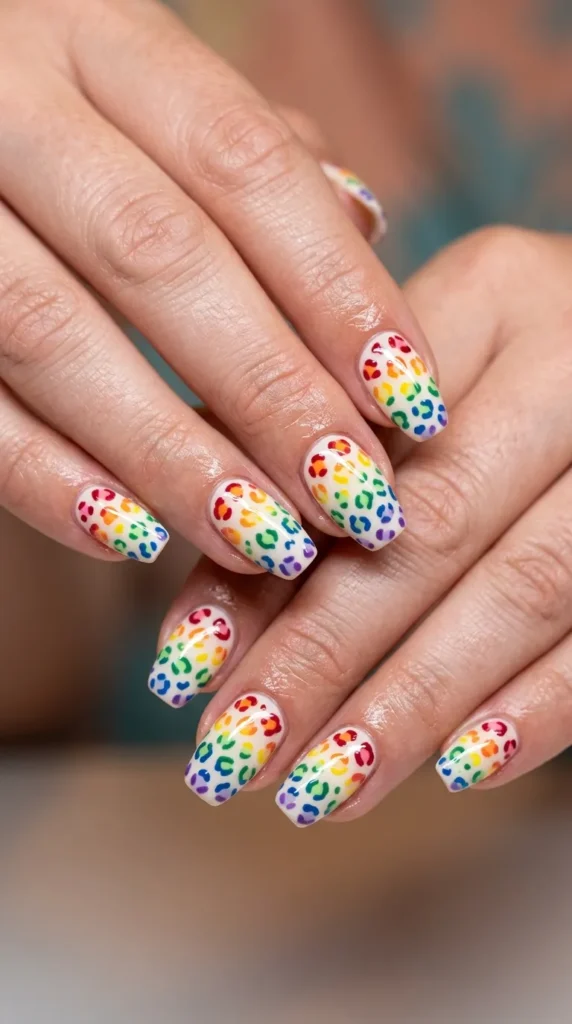Rainbow Leopard Accent Design