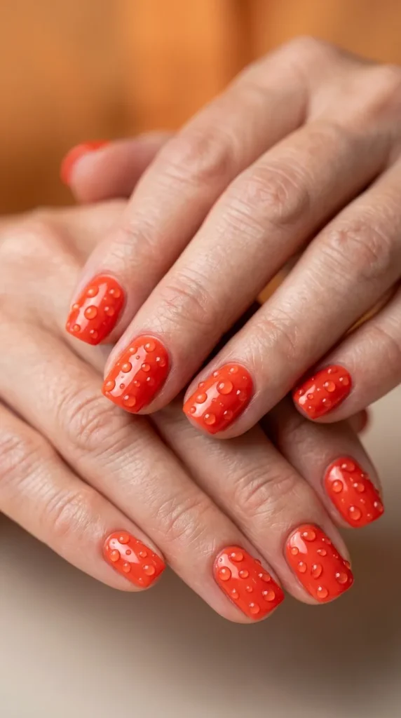 Red Citrus Splash Nails