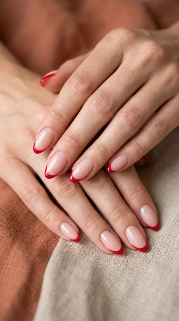 Red French Tip Nails
