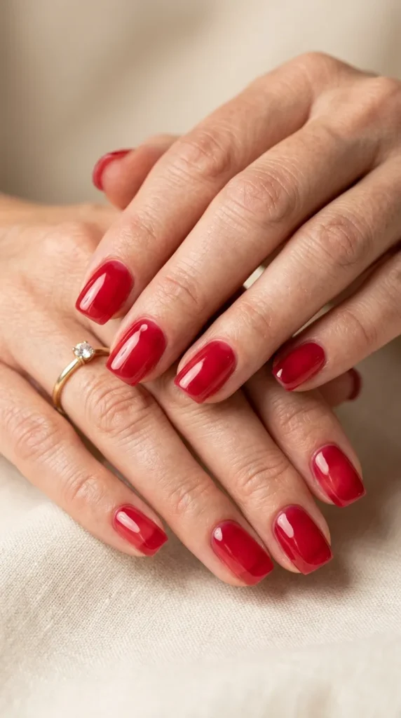 Red Jelly Glass Nails