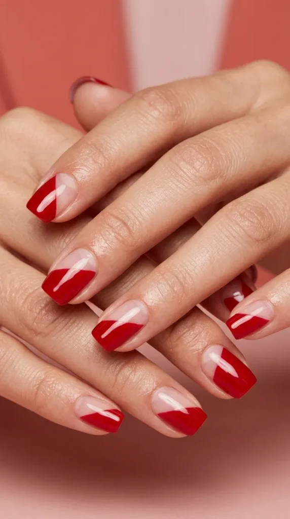 Red Negative Space Nails