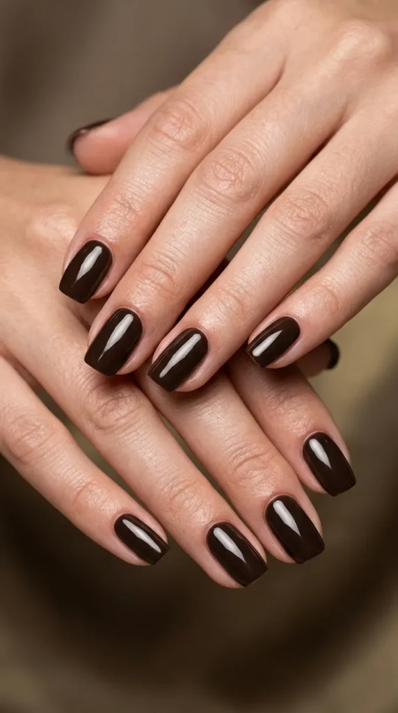 Rich Espresso Brown Nail Designs