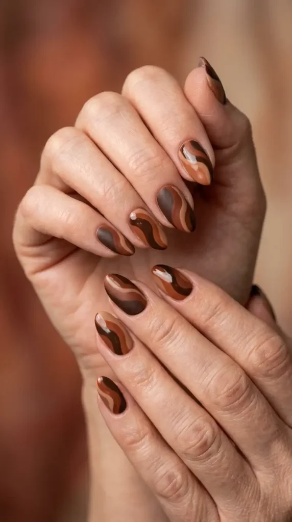 Rustic Brown Abstract Waves