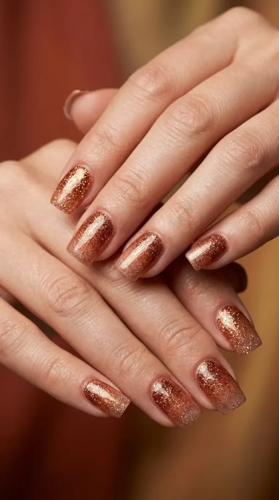 Rustic Copper Glitter Fade