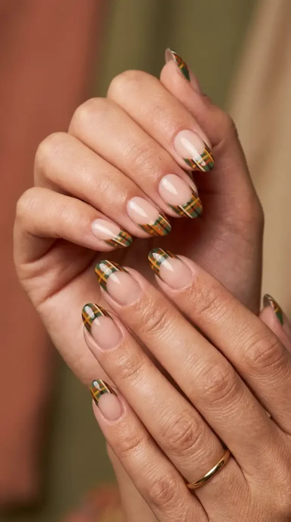 Rustic Plaid French Tips