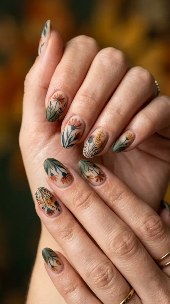 Rustic Wildflower Nails