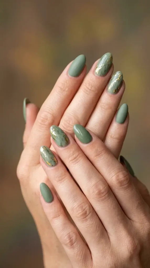 Sage Green Fall Nails