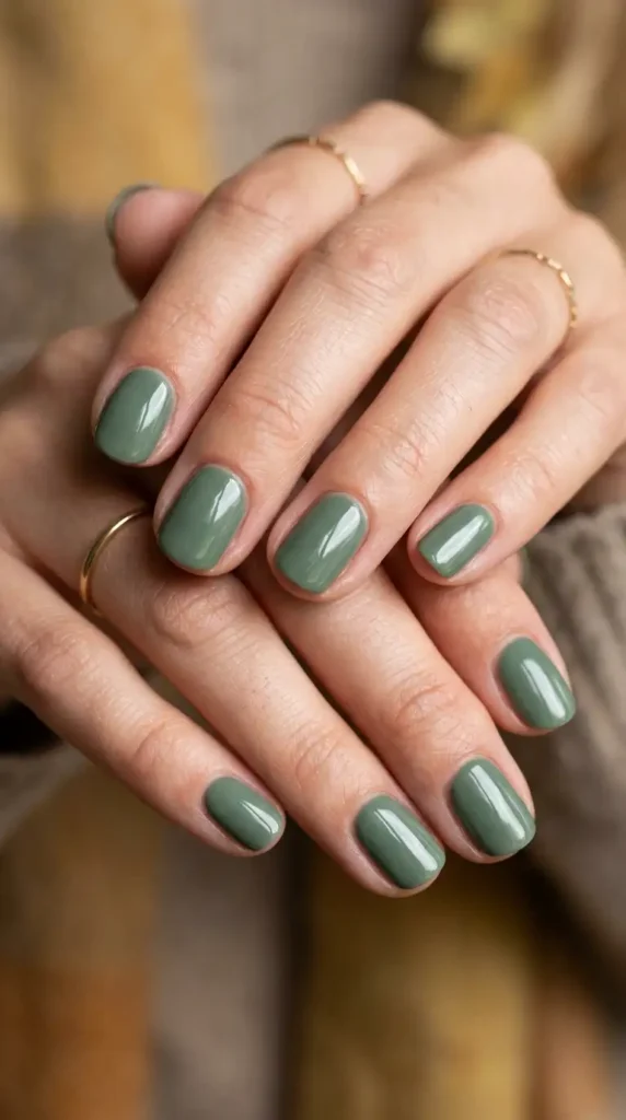 Sage Green Minimal Nails