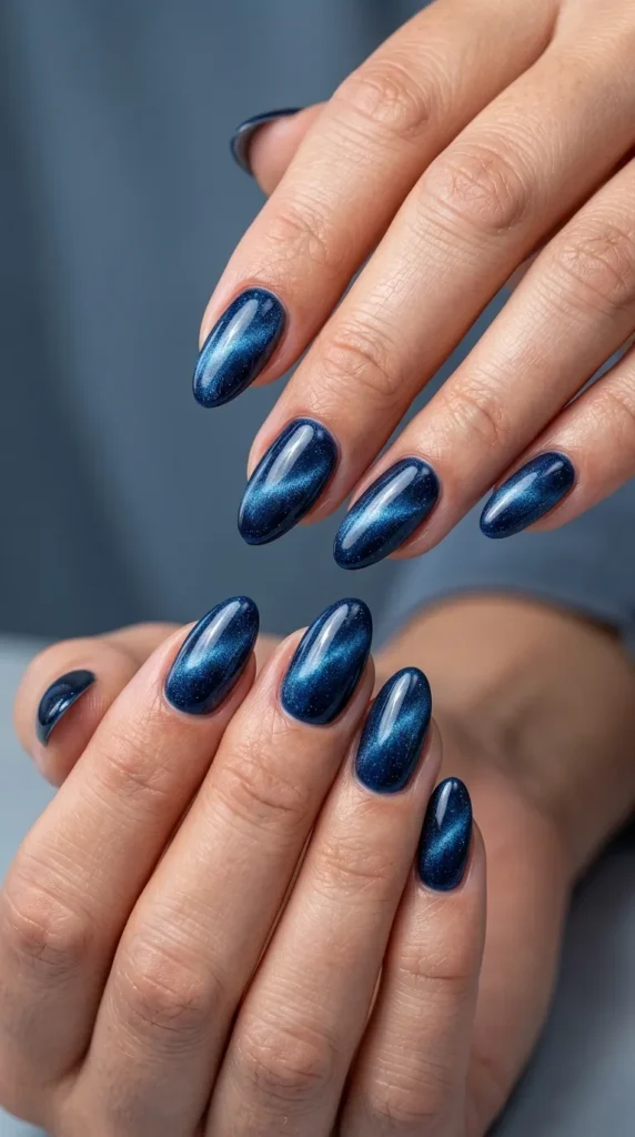 Sapphire Cat Eye Nails