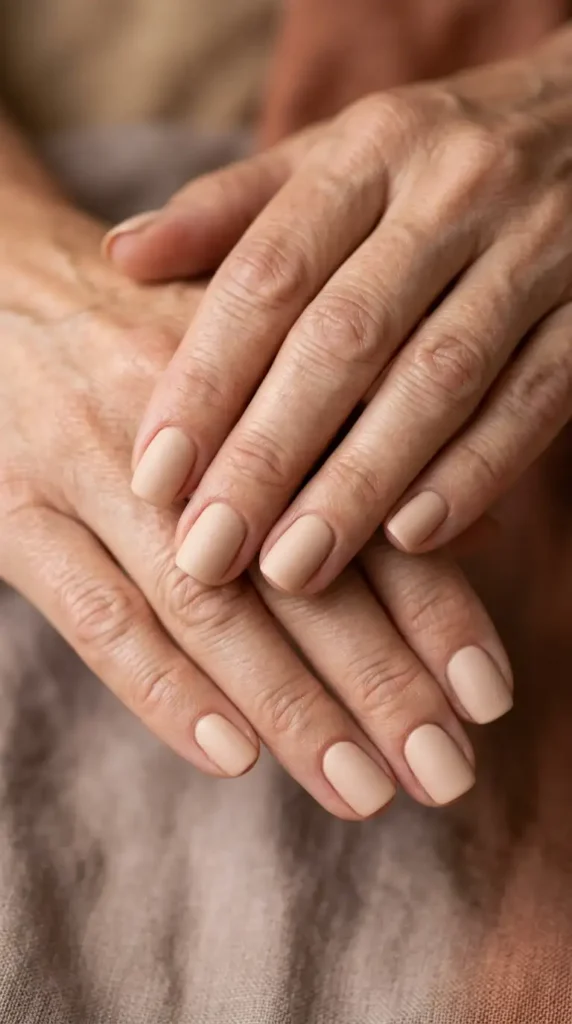 Short Buff Beige Nails