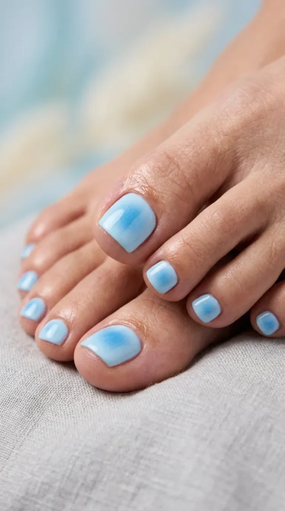 Sky Blue Aura Nails