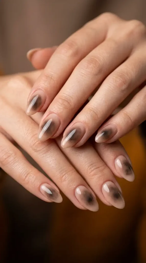 Smoky Brown Aura Nails