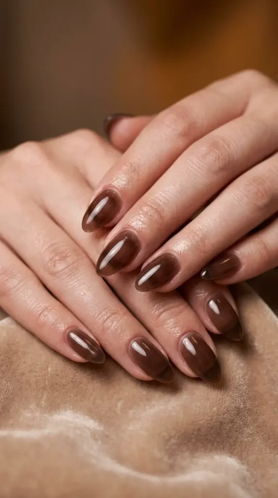 Smoky Brown Jelly Nails