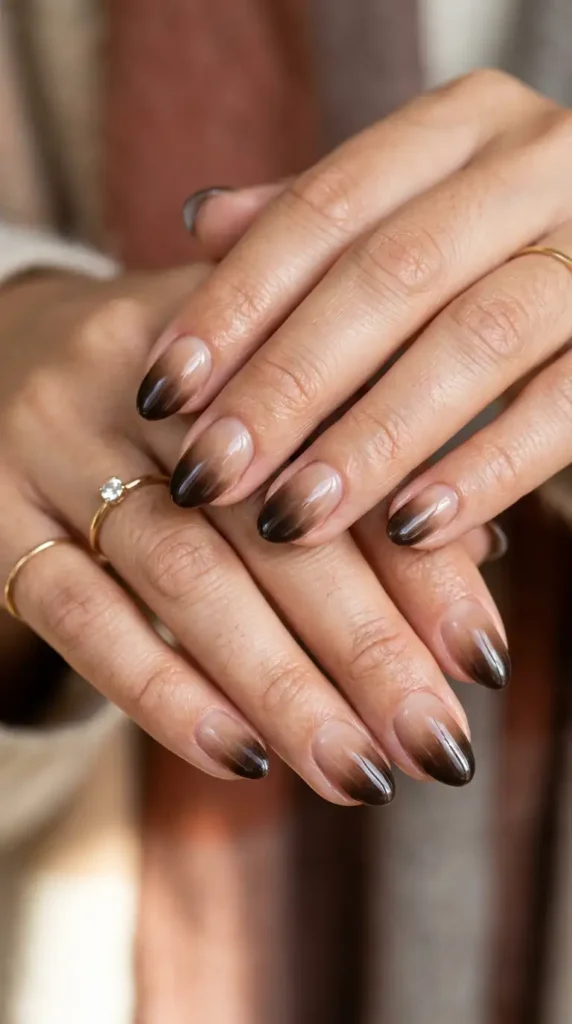 Smoky Brown Ombre Nails
