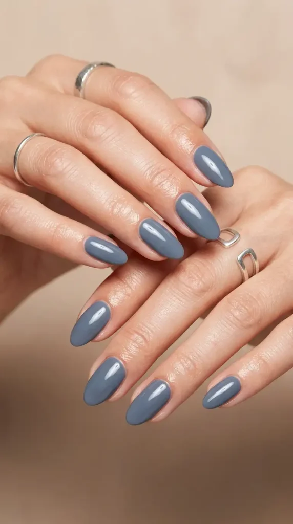 Smoky Gray Minimal Nails