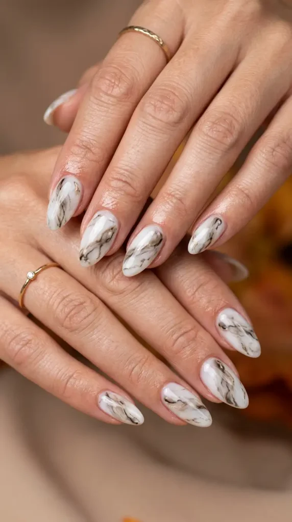 Smoky Quartz Marble Nails