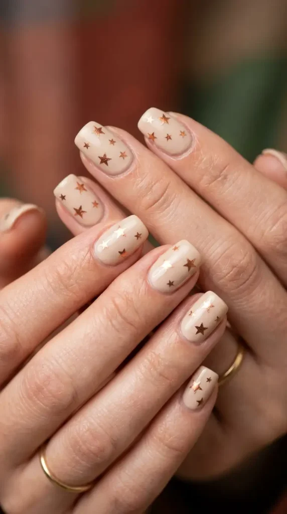 Soft Beige with Copper Stars