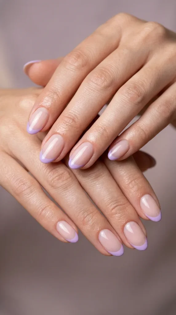 Soft Lilac French Tip Nails