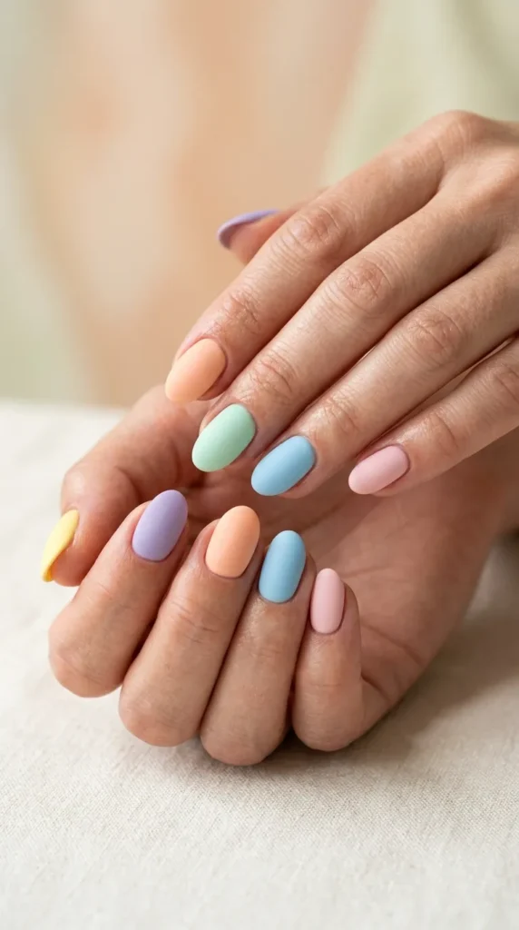 Soft Matte Pastel Nail Designs