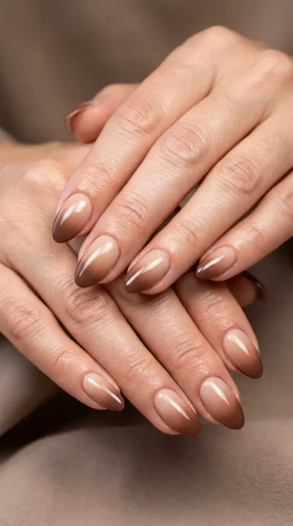 Soft Mocha Ombré Nails