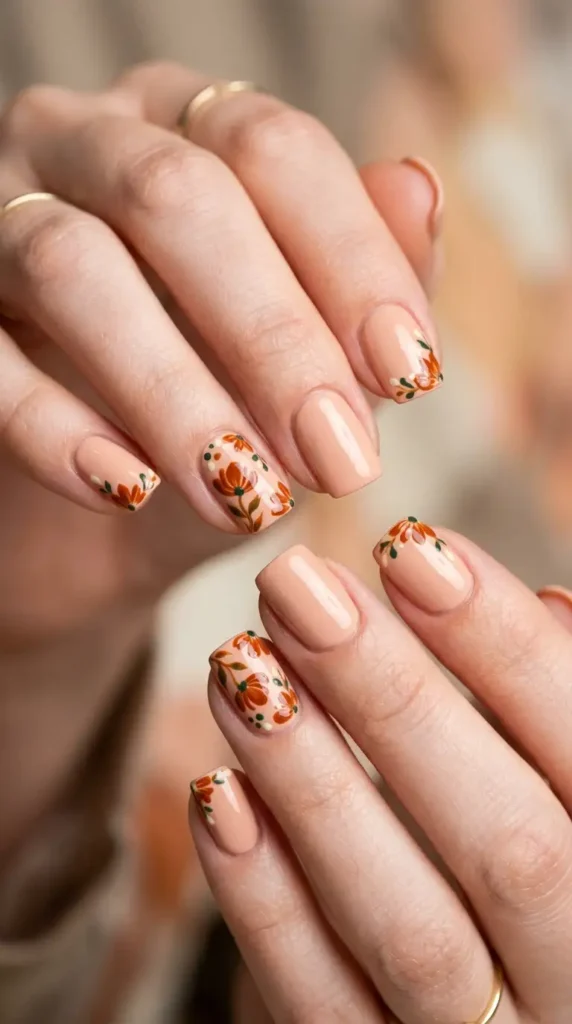 Soft Peach and Rust Floral Combo