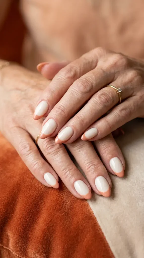 Soft Peach French Tips for Early Fall