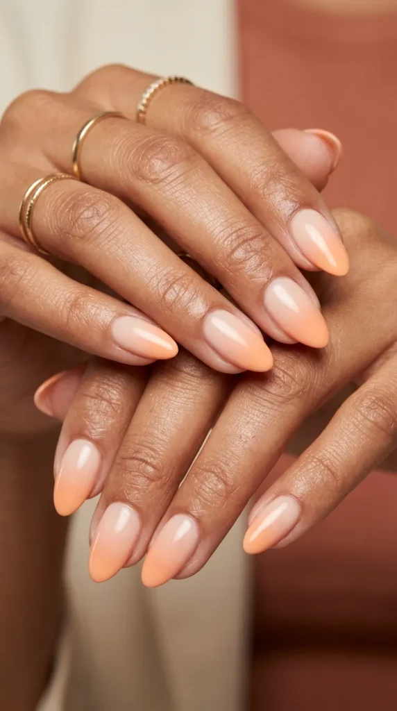 Soft Peach Ombre Nail Designs