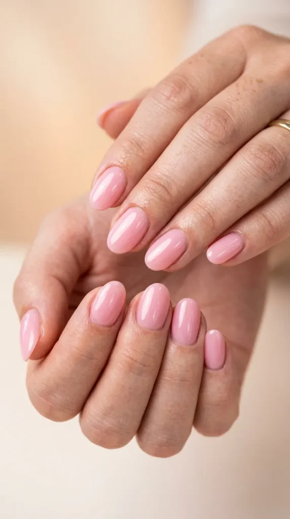 Soft Pink Glossy Nail Designs