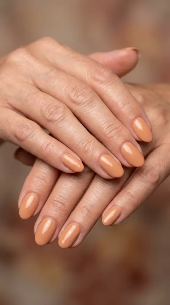 Soft Pumpkin Nude Nails
