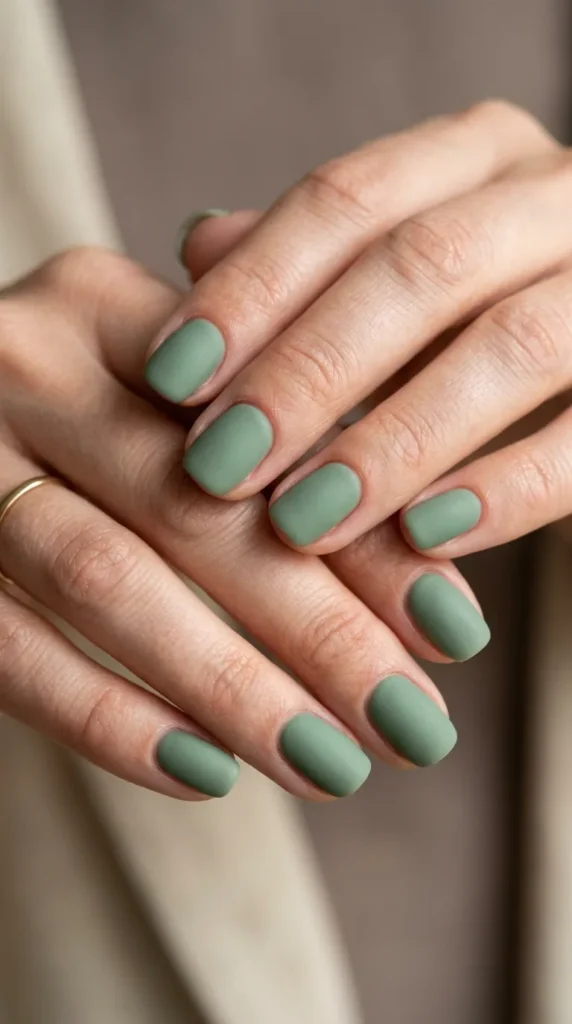 Soft Sage Green Nail Designs