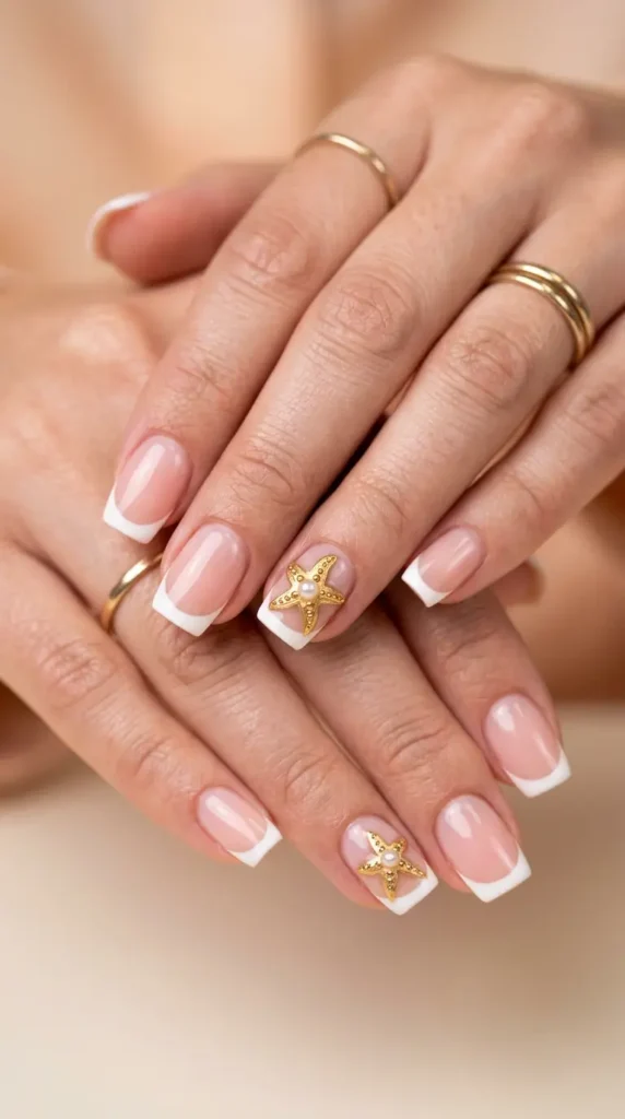 Starfish Accent French Nails