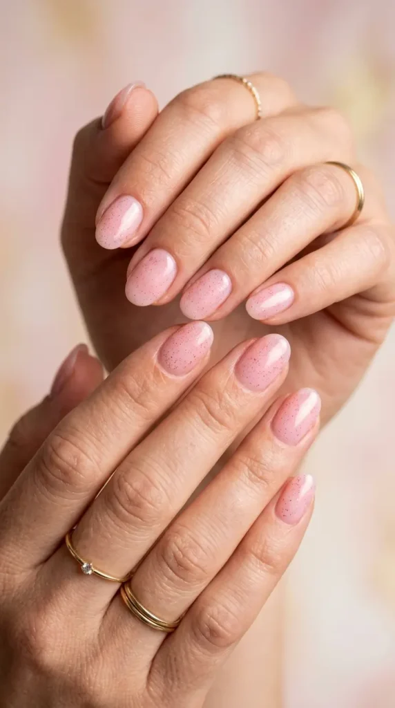 Strawberry Milk Glitter Nails