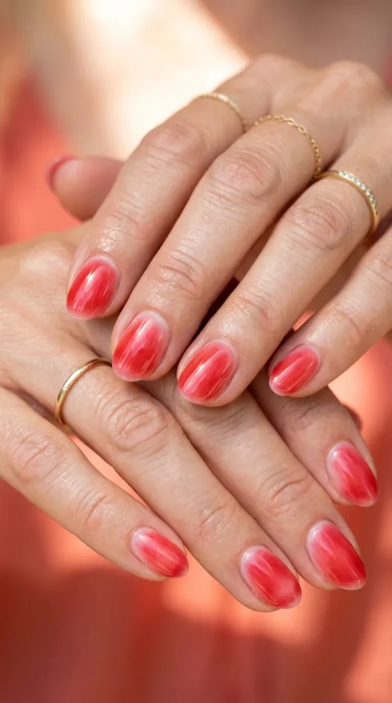 Strawberry Milk Red Nails