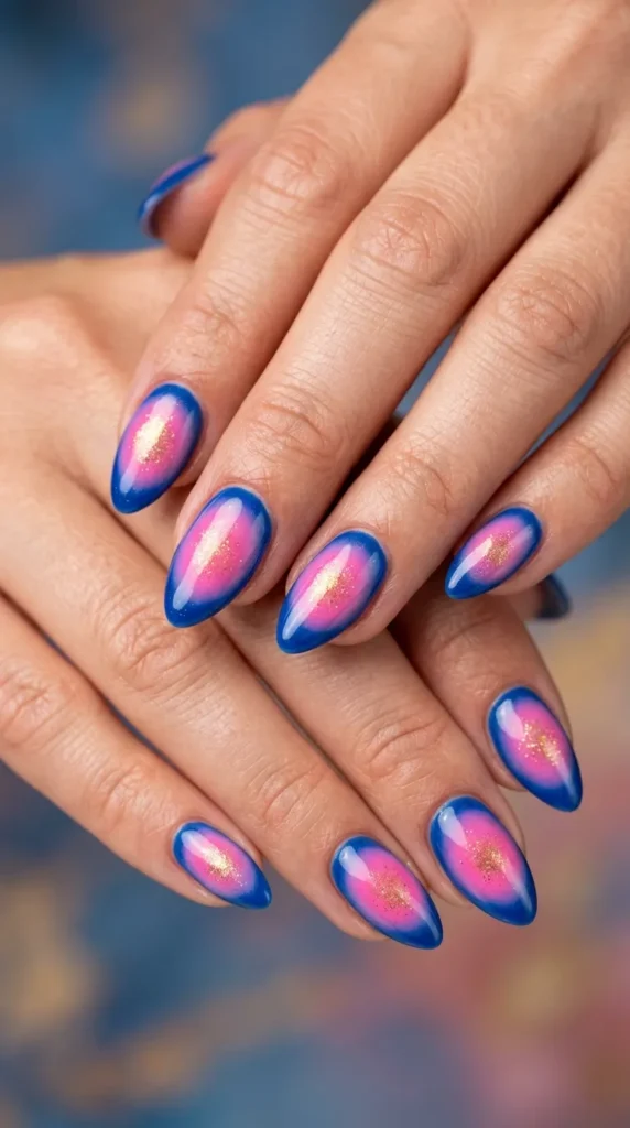 Sunset Aura Blend Nails