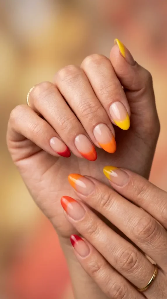 Sunset Gradient French Nails