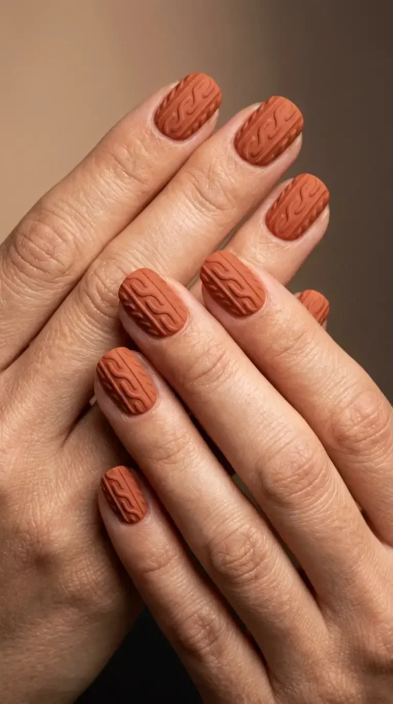 Sweater Knit Texture Nails