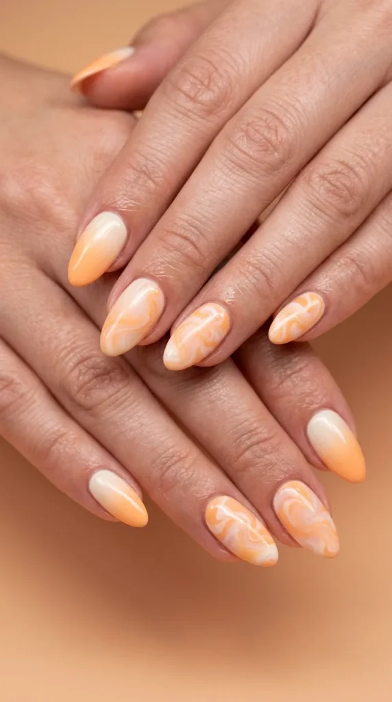 Sweet Orange Creamsicle Nail Designs