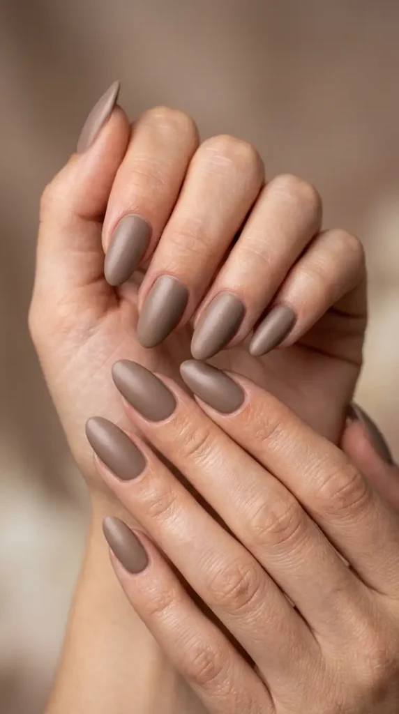 Taupe Minimalist Nails