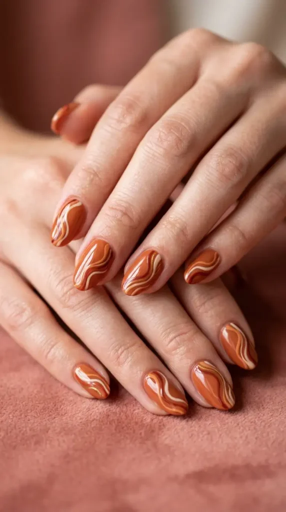 Terracotta Abstract Waves