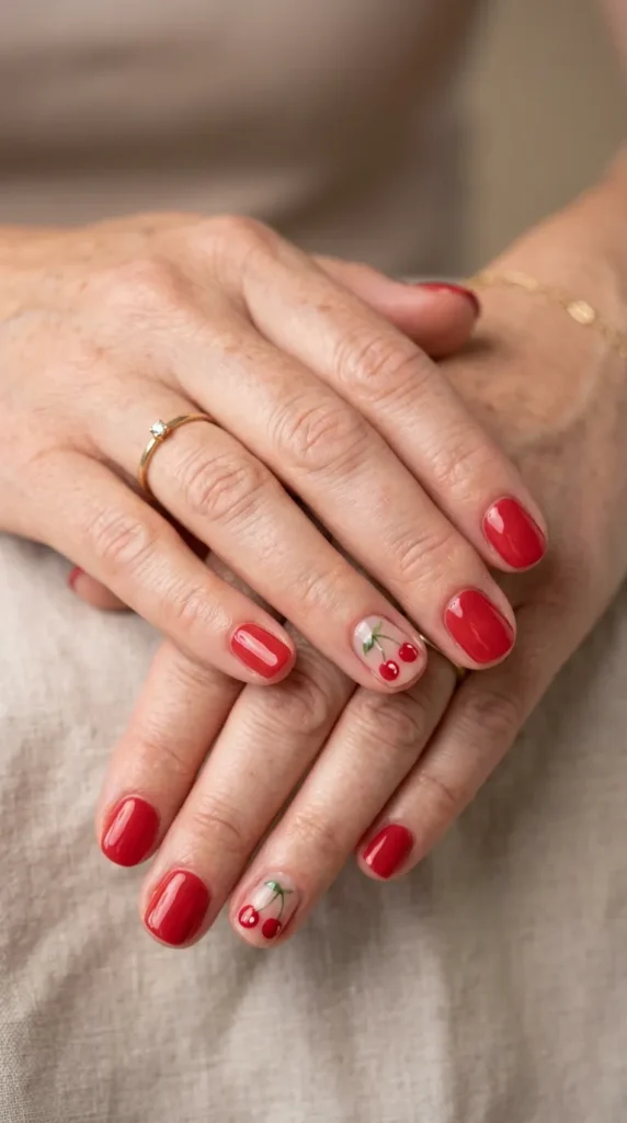 Tiny Cherry Nail Art