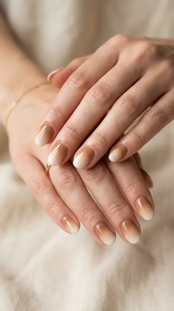 Toffee Brown Ombre Nails