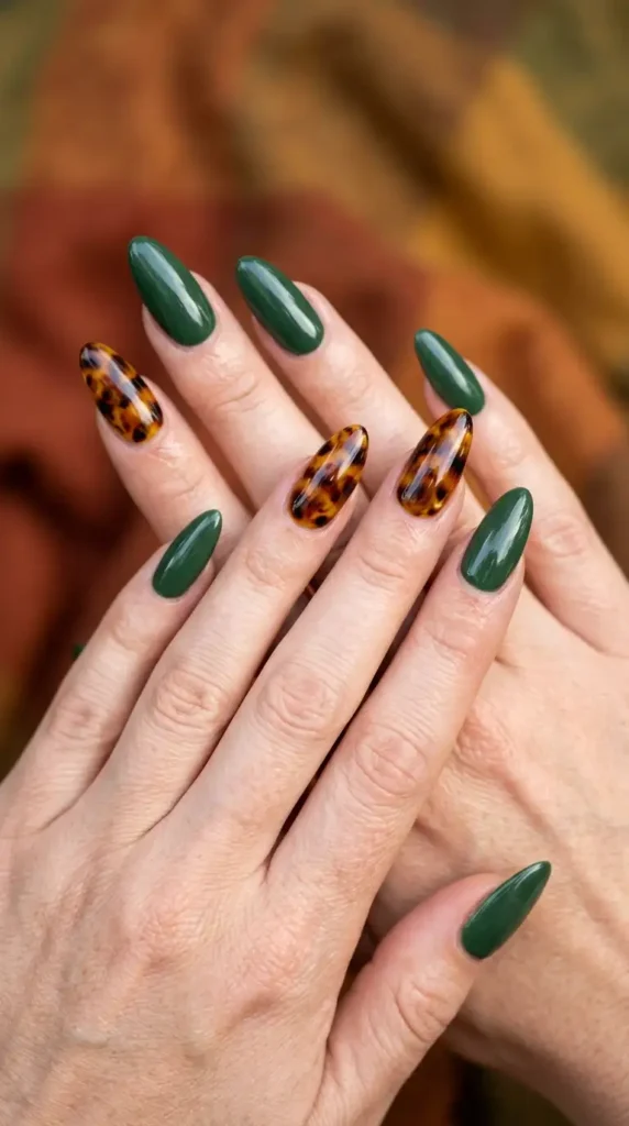 Tortoiseshell Accent Long Nails