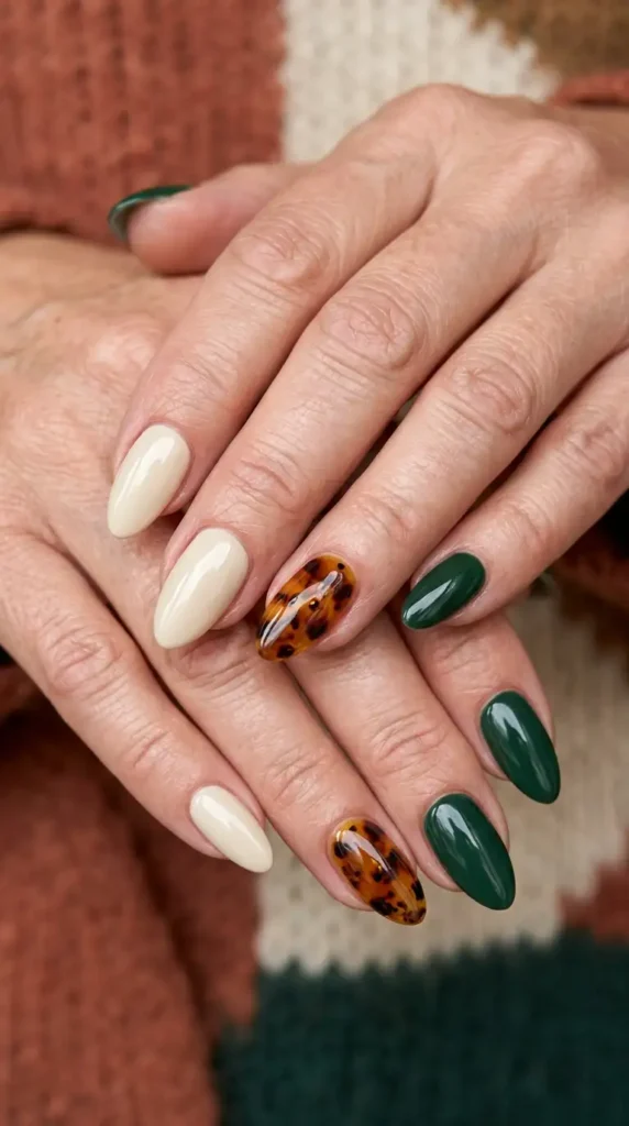 Tortoiseshell Accent Nail Design