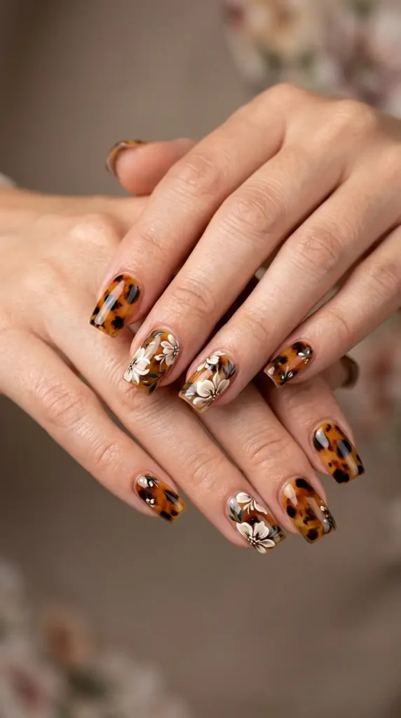Tortoiseshell and Floral Mixed Design
