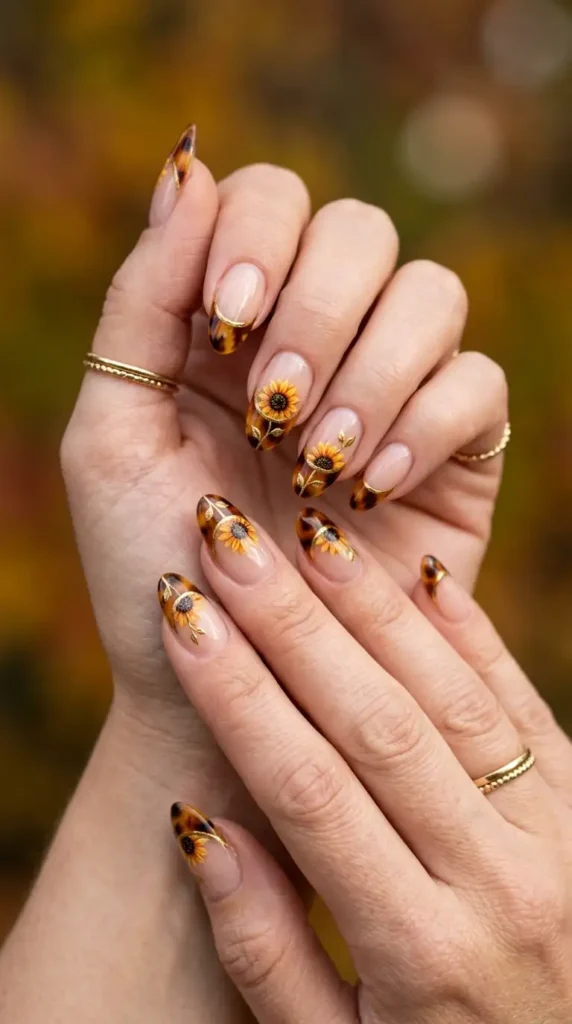 Tortoiseshell French with Sunflowers