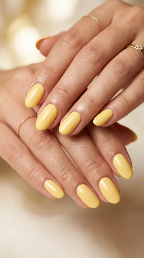Trendy Butter Yellow Summer Nails