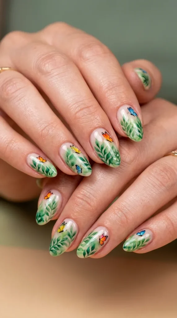 Tropical Butterfly Bloom Nails
